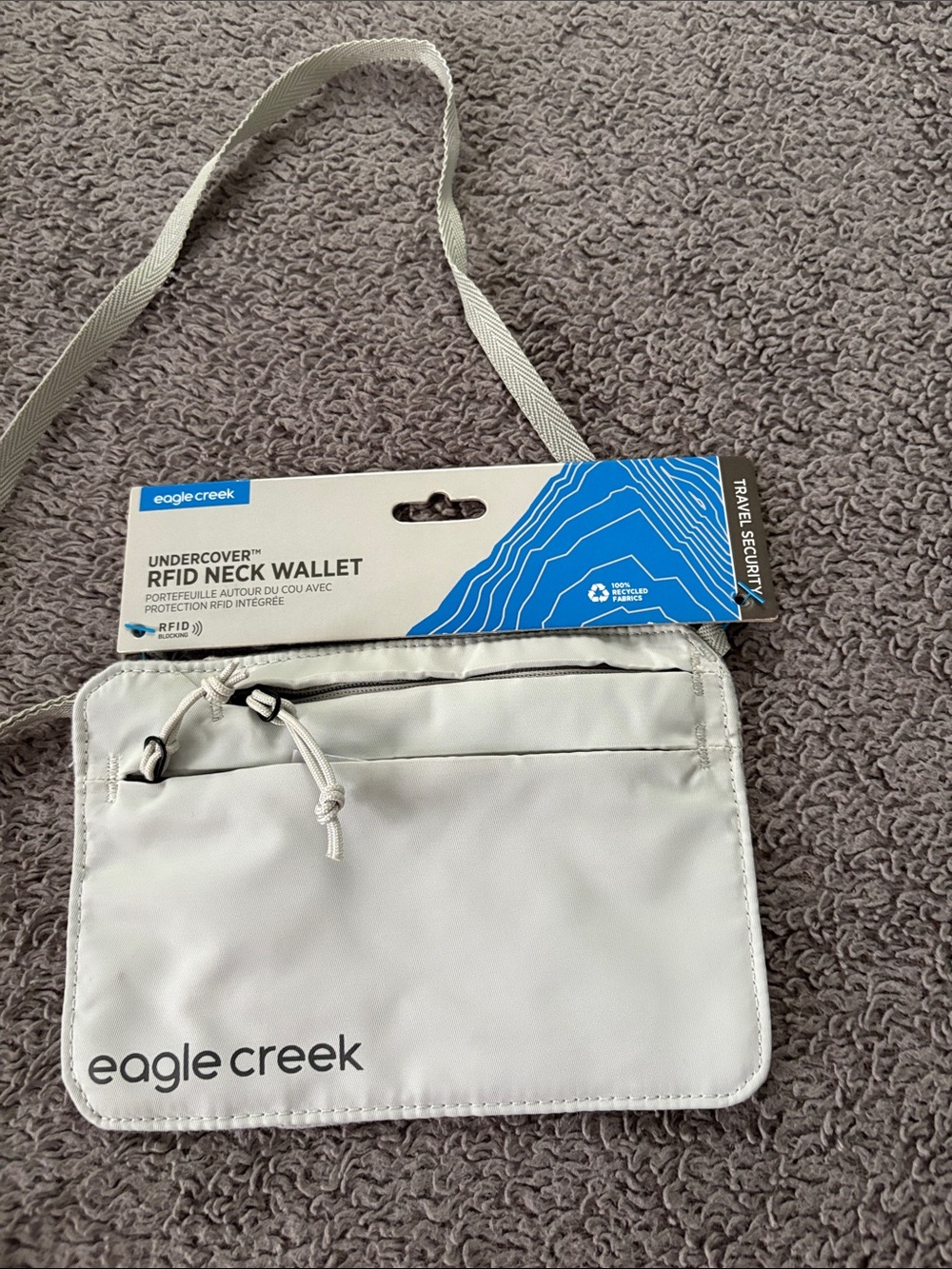 Eagle Creek Undercover RFID Neck Wallet — Light Gray